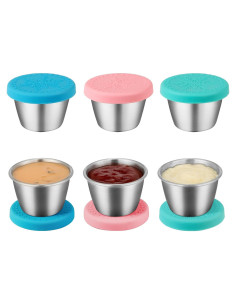 Contenedor de Acero Inoxidable Freshmage 6 Piezas 70ml a Prueba de Fugas