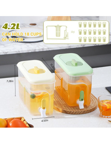 Dispensador de Bebidas RAMFIYN 3.78L Amarillo para Refrigerador