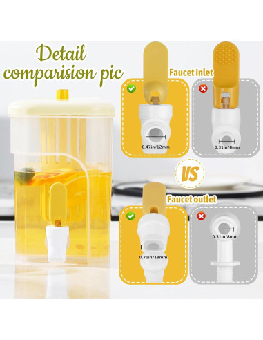 Dispensador de Bebidas RAMFIYN 3.78L Amarillo para Refrigerador