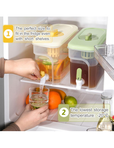 Dispensador de Bebidas RAMFIYN 3.78L Amarillo para Refrigerador