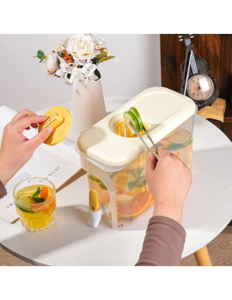 Dispensador de Bebidas RAMFIYN 3.78L Amarillo para Refrigerador