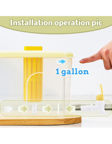 Dispensador de Bebidas RAMFIYN 3.78L Amarillo para Refrigerador