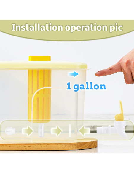 Dispensador de Bebidas RAMFIYN 3.78L Amarillo para Refrigerador