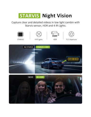 Cámara de tablero 4K GMAIPOP F800 3 canales WiFi 5GHz