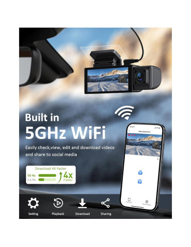 Cámara de tablero 4K GMAIPOP F800 3 canales WiFi 5GHz