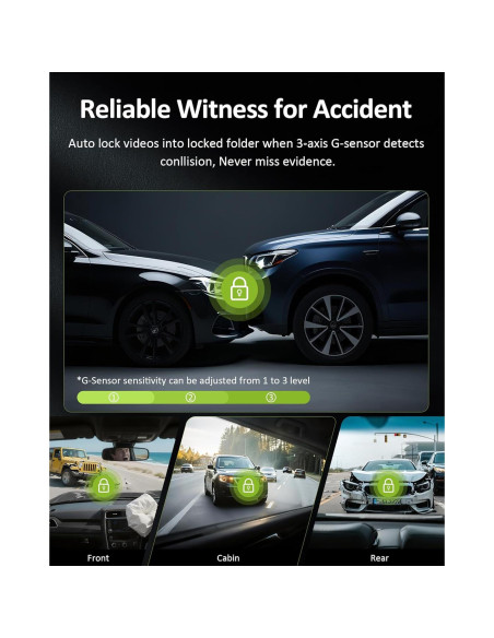 Cámara de tablero 4K GMAIPOP F800 3 canales WiFi 5GHz