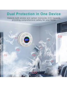 Detector de Humo y Monóxido GiiHoo JKD-541COM-R Inalámbrico 2