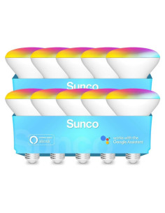 Bombilla LED Inteligente BR30 Sunco 8W RGB WiFi Paquete de 10