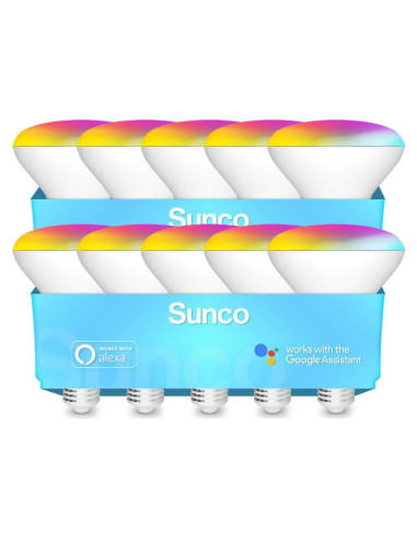 Bombilla LED Inteligente BR30 Sunco 8W RGB WiFi Paquete de 10