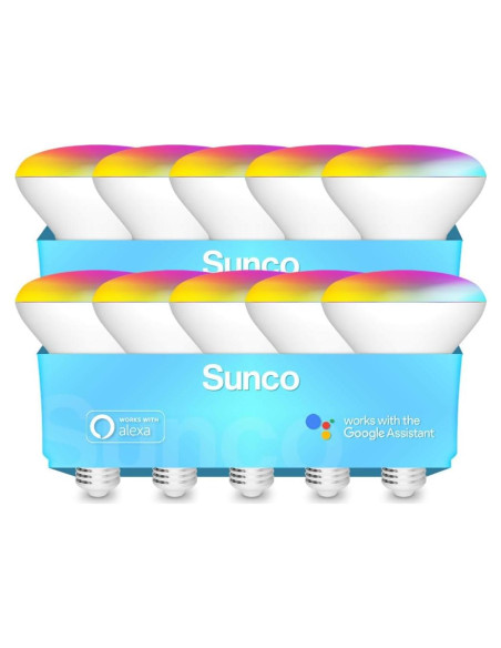 Bombilla LED Inteligente BR30 Sunco 8W RGB WiFi Paquete de 10
