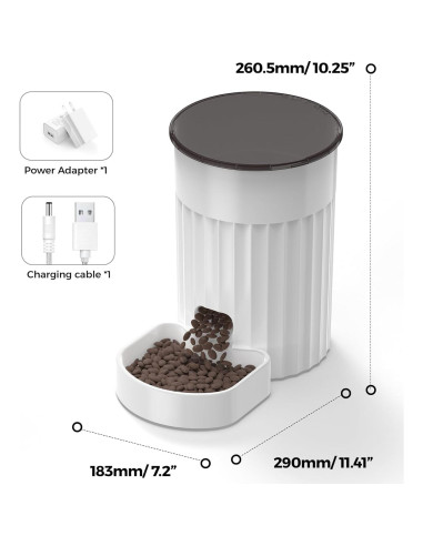 Comedero Automático PAPIFEED 3L WiFi Control APP Alexa Blanco