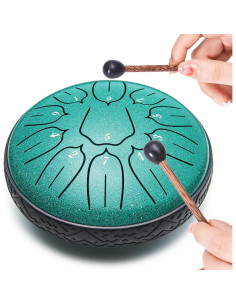 Tambor de Lengua de Acero Lronbird 6" 11 Notas Malachita 2