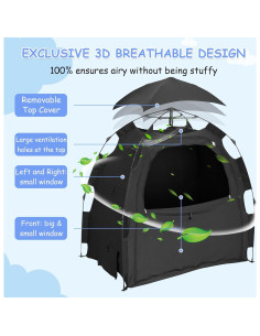 Tienda de Sueño Oscura YABORAS para Pack N Play 129.5x89.9cm 2