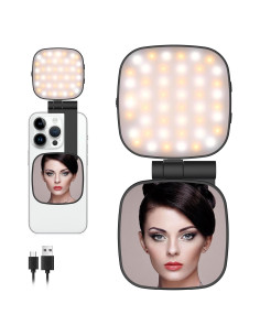 Luz de Selfie Magnética FJHEPERPOO con Espejo HD 700lx