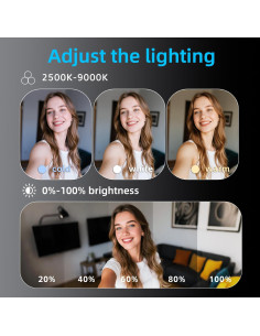 Luz de Selfie Magnética FJHEPERPOO con Espejo HD 700lx 2