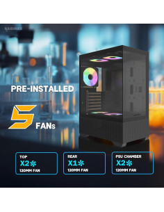 Caja ATX Compacta Raidmax I802 Mesh con Vidrio Templado 2