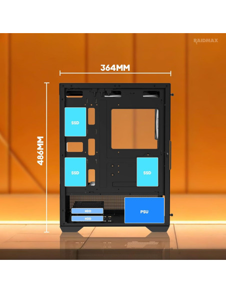 Caja ATX Compacta Raidmax I802 Mesh con Vidrio Templado