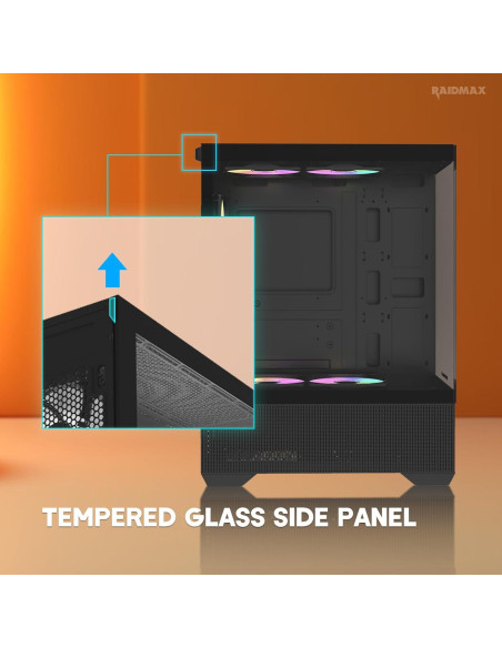 Caja ATX Compacta Raidmax I802 Mesh con Vidrio Templado