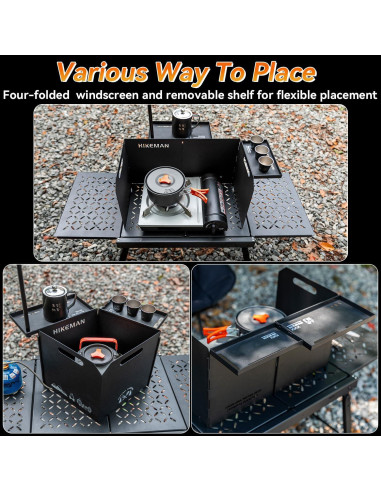 Paravientos Plegable HIKEMAN para Estufa de Camping 45x25cm