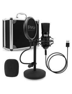 Kit de Grabación de Podcast PyleUsa Micrófono USB Cardioide