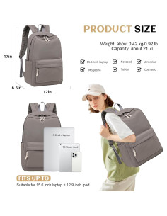 Mochila Escolar Bluboon para Niñas 20L Gris Claro 2