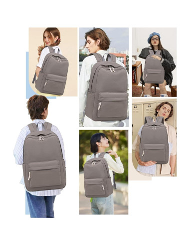 Mochila Escolar Bluboon para Niñas 20L Gris Claro