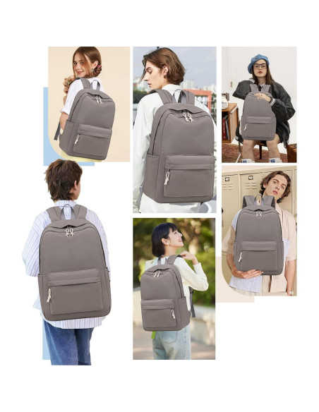 Mochila Escolar Bluboon para Niñas 20L Gris Claro