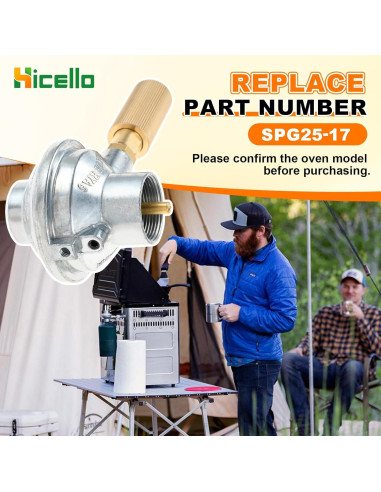 Regulador de horno Camp Chef SPG25-17 para camping