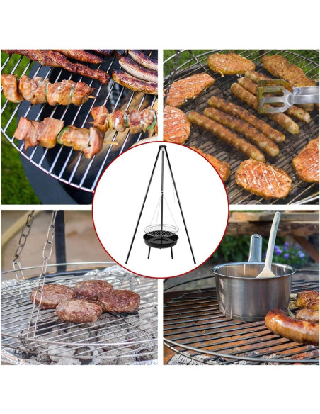 Parrilla de trípode ajustable gzcmxh para acampar - 2025 cm