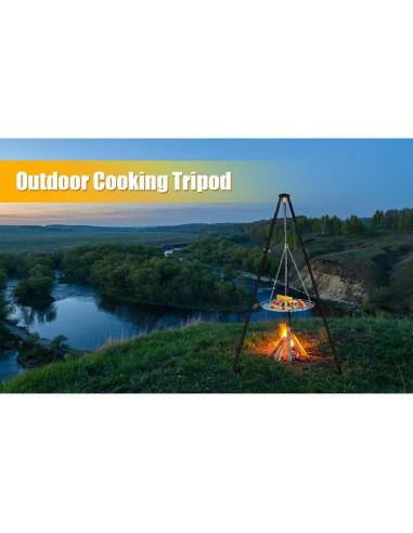 Parrilla de trípode ajustable gzcmxh para acampar - 2025 cm