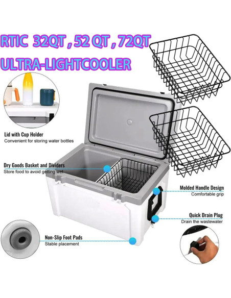 Cesta de Enfriador RTIC 32QT - Acero Inoxidable 2-Pack