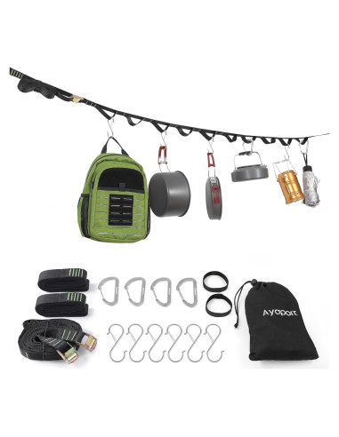 Organizador Colgante Camping Ayaport 6.1m 20 Lazos 4 Ganchos