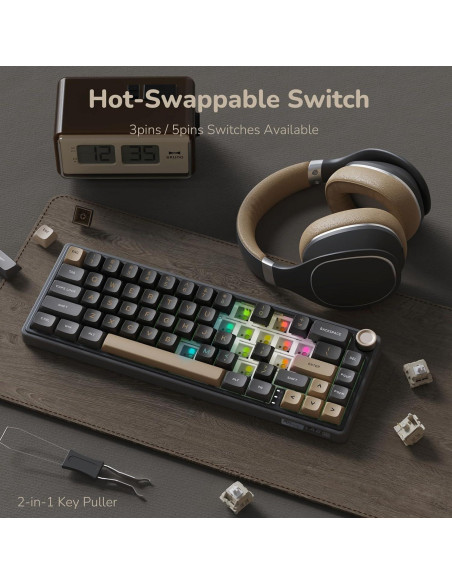 Teclado Mecánico RK Royal Kludge R65 RGB 60% PBT Negro