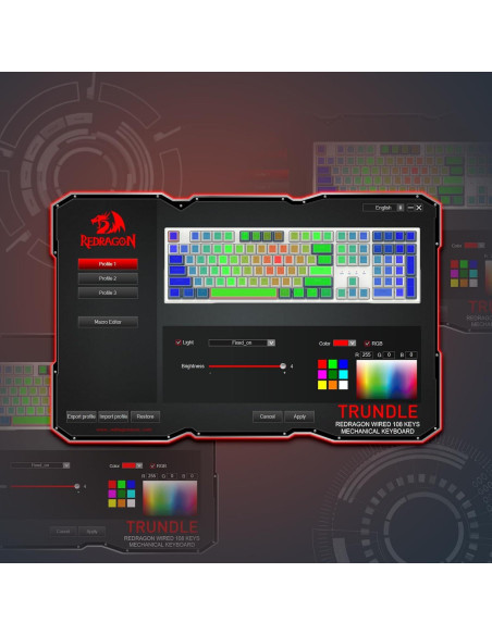 Teclado Gaming Redragon K668 RGB 104 Teclas con Cable Teclado Gaming Redragon K668 RGB 104 Teclas con Cable