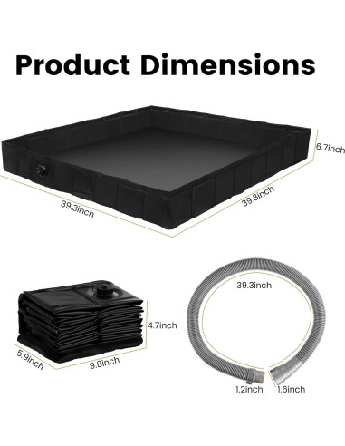 Base de Ducha Plegable Bounprem 104x104 cm para Camping