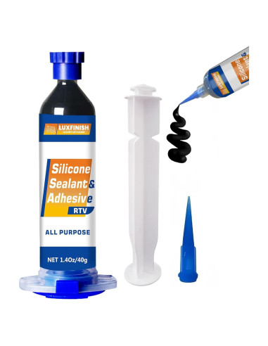 Sellador de Silicona RTV LUXFINISH 100% Impermeable Negro 40g