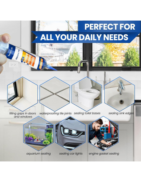 Sellador de Silicona RTV LUXFINISH 100% Impermeable Negro 40g