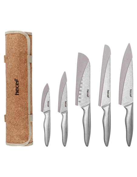 Juego de Cuchillos de Cocina Vintage hecef - 5 Piezas Acero Inoxidable