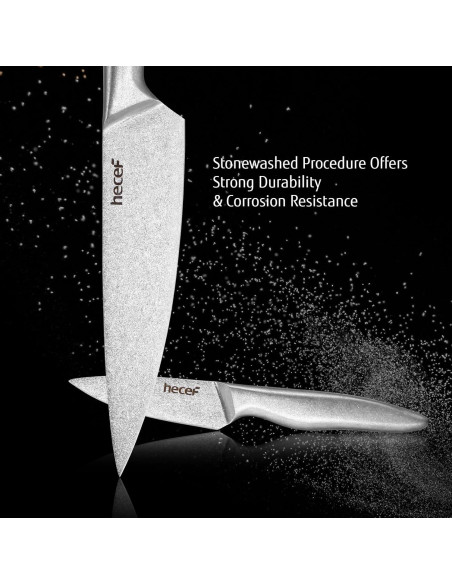 Juego de Cuchillos de Cocina Vintage hecef - 5 Piezas Acero Inoxidable