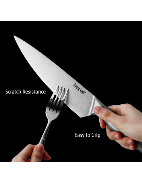 Juego de Cuchillos de Cocina Vintage hecef - 5 Piezas Acero Inoxidable