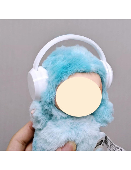 Auriculares Impresos en 3D Labubu para Muñecas 10-17cm Blancos Auriculares Impresos en 3D Labubu para Muñecas 10-17cm Blancos