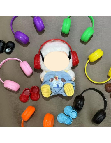 Auriculares Impresos en 3D Labubu para Muñecas 10-17cm Blancos