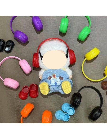 Auriculares Impresos en 3D Labubu para Muñecas 10-17cm Blancos Auriculares Impresos en 3D Labubu para Muñecas 10-17cm Blancos