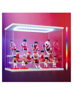 Caja de Exhibición Acrílica Naconmlet 3 Niveles con Luz LED