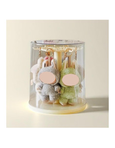 Estuche Giratorio Transparente para Muñecas 25.7 cm Amarillo