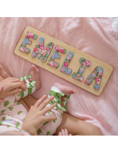 Rompecabezas de Nombre Personalizado Bloom Owl - Madera Montessori