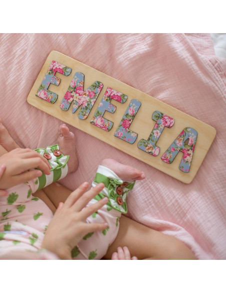 Rompecabezas de Nombre Personalizado Bloom Owl - Madera Montessori