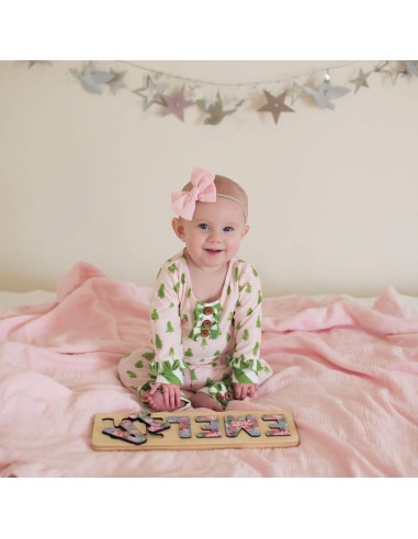 Rompecabezas de Nombre Personalizado Bloom Owl - Madera Montessori