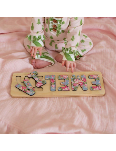 Rompecabezas de Nombre Personalizado Bloom Owl - Madera Montessori