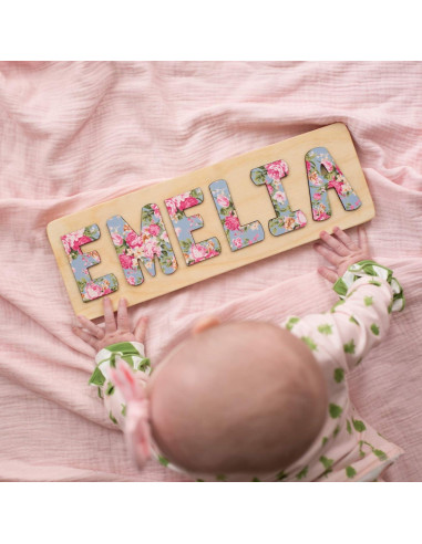 Rompecabezas de Nombre Personalizado Bloom Owl - Madera Montessori